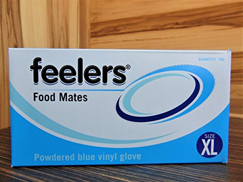 Powdered Disposable Vinyl Gloves - XL Blue - 100 Pack