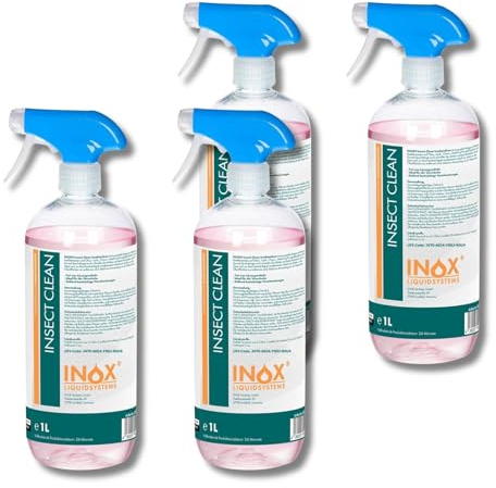 INOX - Hocheffektiver Insektenreiniger Auto 4x1L | KFZ-Insektenentferner sehr Lack schonend | Insektenlöser für Lack, Glas, Kunststoff & Chrom geeignet
