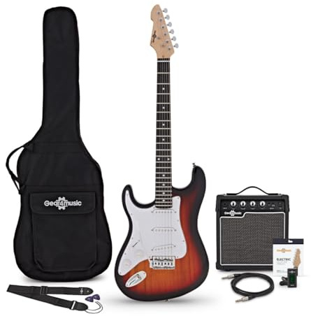 Set de Guitarra Eléctrica Zurda LA + Amplificador Sunburst