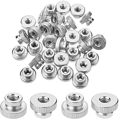 MroMax 30 Stück Rändelmutter M4 Gewinde, runde Knöpfe, Verzinkung, üblicherweise für 3D-Drucker-Teile