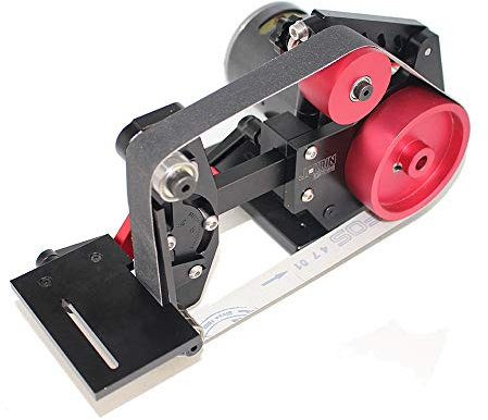 Toplionace 220V Tischbandschleifer 600W DIY Holzbearbeitungspoliermaschine 0-7000U/min 660x25MM Bandmaschinenschärfer