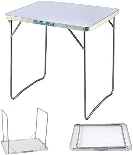7Sevenjokers Folding Tray Table for Kids, 80cm x 60cm x 69cm, Lightweight Aluminium Frame & MDF Tabletop, Portable Small Folding Coffee Table for Laptop Study, Outdoor Picnic & Garden BBQ Party