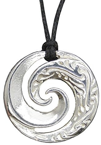 White Cloud New Zealand Pendentif Néo-Zélandais Koru Spirale, Fait Main en Etain Fin, Fabrication Artisanale Française aux Etains de Jumilhac, Étain, Étain