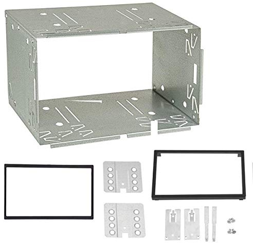 Sound-way Double DIN Car Radio Installation Kit, Universal Metal Dashboard, Radio Frame Cage for car stereo 100 mm with 2 fitting frames 6.2 173x98 mm and 7 178x102 mm