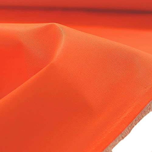 TOLKO Wasserdichter Outdoor Stoff | Robust, Farbecht und UV-beständig | für Regenjacke Plane Regenschutz | Baumwollmischstoff als Meterware 150cm breit (Neon Orange)