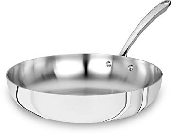 Pentole Agnelli Padella Svasata Alta Alu-Inox per induzione 1907 con Manico Tubolare Inox, diam. 28cm