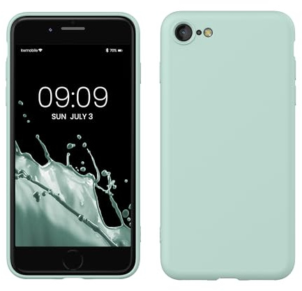 kwmobile Handyhülle für iPhone SE 2022 Hülle/iPhone SE 2020 / iPhone 8 / iPhone 7, für iPhone SE Hülle - Schutzhülle für kabelloses Laden - Case in Cool Mint