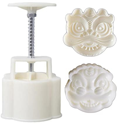 A FEI Plastic Mooncake Mold 75g Lion Stamps Biscuit Cookie Cutter Mould DIY Fondant Baking Tool for Mid-Autumn Festival