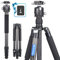 Treppiede per fotocamera in fibra di carbonio 72,6/184,5 cm, treppiede compatto ARTCISE AS85C, colonna centrale, treppiede monopiede 2 in 1, reflex, testa a sfera CNC doppia panoramica MB44