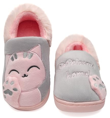 Vunavueya Pantofole per Unisex - Bambini e Adulto Ragazze Inverno Pantofole Scarpe Ragazzi Ciabatte Chiuse Donna Uomo Caldo Peluche Pantofola a Casa