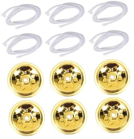 IMIKEYA 3 Sets Öl Schwimmdocht Ölkerze Heizgerät Für Kerzenherstellung Öllaternen Wein Kerzenhalter Alkohollampe Ersatzdocht Kerzenwachs Legierung Weiß Glänzend