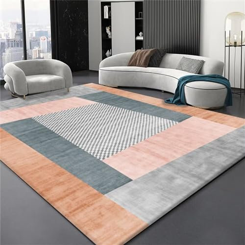 RUGMRZ Teppich Rutschmatte Das Wohnzimmer ist modern, einfach, schmutzabweisend, rutschfest und waschbar Küchenteppiche Teppich Unter Esstisch Bodenschutzmatte Teppich 200X350CM