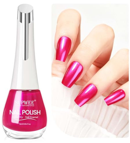 SUPWEE Aurora Nagellack Mit glänzendem Glanz, 16ML Oil Based Nail Polish Gel Langanhaltender schnelltrocknender Nagellack Ohne UV Lampe DIY Nail Art Maniküre
