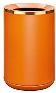 Cendrier extérieur Poubelle Poubelle Poubelle en métal Orange avec Ouverture incurvée Ronde Maison Salon Corbeille à Papier Haut de Gamme Corbeille Simple Bureau Hôtel Poubelle G