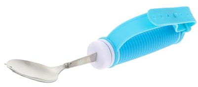 Baluue 2stücke Esslöffel Für Senioren Und Menschen Mit Behinderungen Ergonomisches Design Leicht Zu Reinigen Material Blau