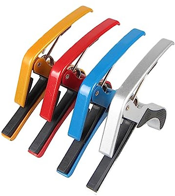 COSMEVIVI 4pièces Capodastre De Guitare Métallique Avec Accordeur Clip Médiators Pour Guitare Folk Et Ukulélé Accessoires Et