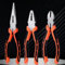 3-Piece Pliers Set, 160mm Long Nose Plier,200mm Combination Plier Carbon Steel Side Cutter Wire Cutters Pliers,oft Grip Hand Tools Kit | Carbon Steel Long Nose Soft Handles, for DIY Household Repair