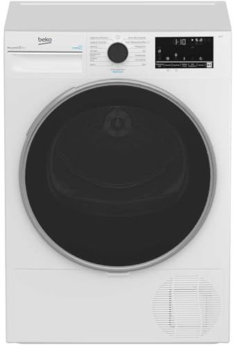 Beko B3T422391 Trockner, 8 kg, Wärmepumpentrockner, Dampffunktion, allergikergeeignet, Sensortrocknung, Knitterschutz, AquaWave Schontrommel, 15 Programme, Express, Weiß