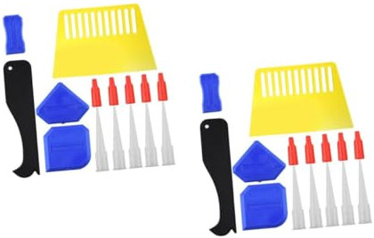 Mikikit Set Di 30 Utensili Per Calafataggio Detergente Per Fughe Sverniciatore Raschietto in Plastica Stucco Liscio
