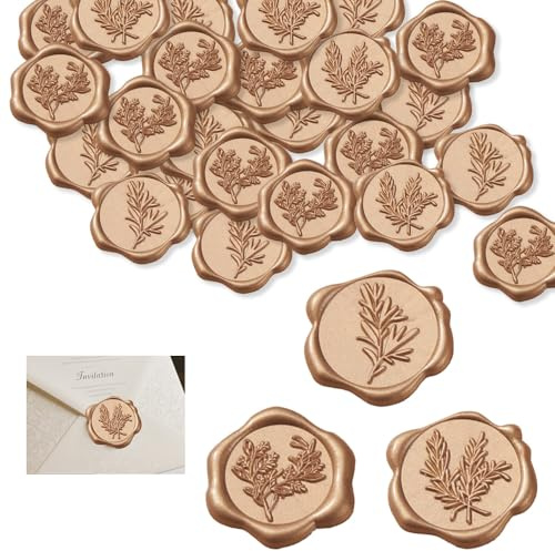 45PCS Wax Seal Stickers, Gold Wax Seal, Envelope Seal Stickers Wedding Stickers Wax Seal Stamp for Invitations Envelopes Gifts Diy Projects(Golden)