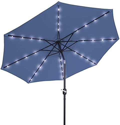 Parasols Sun Parasol Umbrella Garden Parasols 2.5M Crank Solar Light Umbrella Market Patio Outdoor LED Umbrellas Self Charging LED Garden Umbrella umbrella