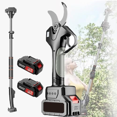 XUXIAO Forbici da potatura Professionali, Cesoie da Giardino elettriche, con Asta telescopica da 2,1 m, Schermo LCD, Diametro di Taglio 50 mm, per la potatura degli Alberi