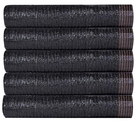 Red De Sombra con Ojales 97% UV Malla Sombreo Exterior, Toldo para Pergola, Transpirable Negro Tela De Sombra para Invernadero Jardín Patio Balcón Granero Paño(7.0 x 8.0 M)