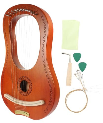Kisangel Holz-lyra Harfe Retro Handheld Harfeninstrument Mit Metallsaiten Tragbar Und Kunstvoll Verarbeitet Für Musikliebhaber Und Einsteiger