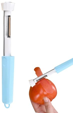 Krmoau Épluche-Légumes et Fruits,Accessoire 2-en-1 avec Manche Antidérapant,Outil Rétractable pour Éplucher et Evider - pour Poivron Pomme de Terre Cuisine Maison