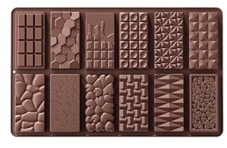 Molde de silicona for barras chocolate (3 unidades), molde rectangular for grueso con forma pistacho, for y caramelos desmontables Para Repostería Y Postres(Style02)
