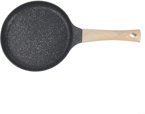 Sartén antiadherente diseñada para cocinar panqueques para crepes y otros favoritos de la mañana en quemador de gas o inducción (negro, 20 cm)