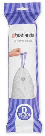 Brabantia Sacs PerfectFit Code D, 15-20 L, 20 sacs