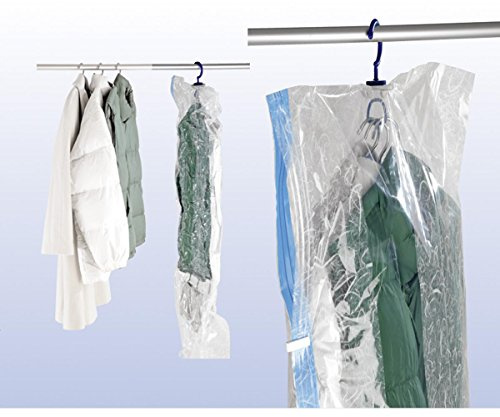 WENKO Vakuum Raumspar-Kleidersack XL - Vakuum Aufbewahrungsbeutel, Polyethylen, 70 x 145 cm, Transparent