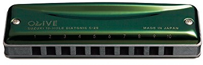 Suzuki Olive Diatonic Harmonica in the key of B