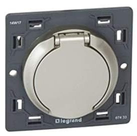 Legrand 067433 Prise D'aspiration Centralisée Céliane Contact Électrique Livrée avec Enjoliveur, Titane