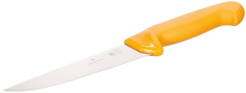 Victorinox Küchenmesser Swibo Abhäutemesser Normaler Schliff breit Orange 16 cm Klingenlänge, 5.8421