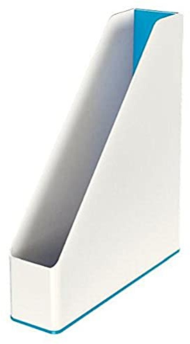 Leitz Stehsammler A4, 4er Pack, Zweifarbiges Design, Weiß/Blau, Duo Colour, WOW, 53621036