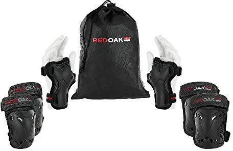 REDOAK Protektoren - Hochwertige Schutzausrüstung samt Knieschoner, Ellbogenschoner & Handgelenkschoner - Schoner Set geeignet für Kinder und Erwachsene - Inliner Schützer,M