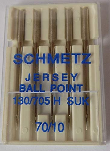 Schmetz 130x705H SUK Ballpoint Jersey Nähmaschinennadel Größe 70/10 5er Pack