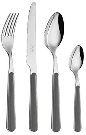 Neva Servizio Posate Set 24 Pezzi Tinta Unita Grigio