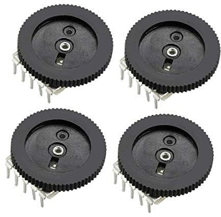 ALONGB Potentiometer mit Scrollrad für Lautstärkeregler Audio Stereo 1 K Ohm 16 x 2 mm (4 Stück)