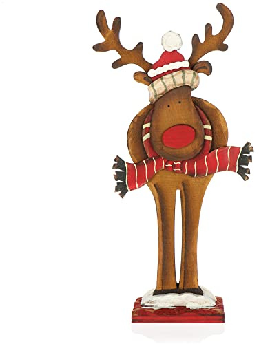 com-four® Espositore decorativo per Natale - Renna XL in legno da appendere - Espositore natalizio da decorare e regalare (01 pezzo - renna 35cm)