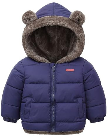 Bébé Hiver Polaire Manteau Enfants Garçons Veste Outwear Les Filles Rembourré Vêtements Bleu 3-4 Ans