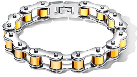 LAFATINA Vélo de Moto Lourd pour Hommes Bracelet chaîne à maillons pour Fête des pères Acier Inoxydable Bracelet de chaîne de vélo Masculin