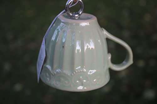 Posiwio Keramiktasse für Meisenknödel, Keramische Konstruktion, Klassisch, Hellgrün, Vogelfutterhalter, Bowl