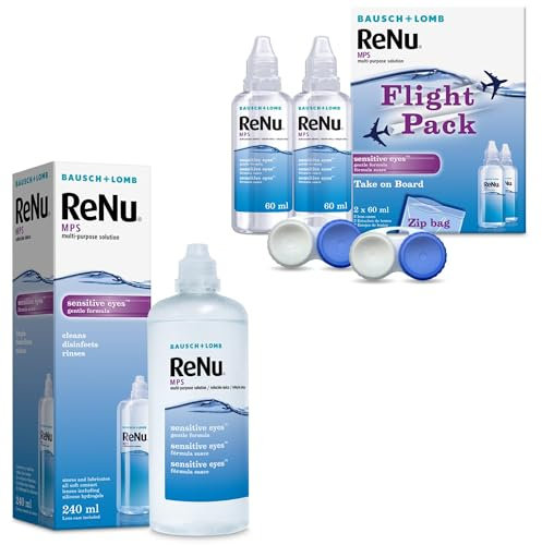 ReNu Bundle, Multi-Purpose Contact Lens Solution, 240ml, and Flight Pack, 2X 60ml, for Soft Contact Lenses for Comfortable Wear, Clean, Disinfect, Rinse, Lubricate and Store Your Lenses