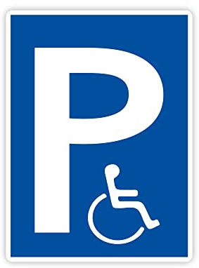 STROBO XXL Behindertenparkplatz Hinweisschild | Stabile 5mm Hartschaumplatte als 40x30cm Schild mit UV-Schutz für den Außenbereich und Innenbereich