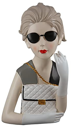 Gilde Poly Figur Lady mit Handtasche Dekorativa figurer, Multifärg, Unik