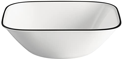 Corelle Vitrelle Glass Dinnerware Set, Chip & Crack Resistant Triple Layer Glass, 4-PC Bowl, Simple Sketch