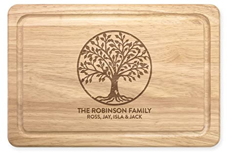Personalised Tree of Life Family Tree Rectangular Wooden Chopping Board Charcuterie Cheese Meat Serving Board Christmas Custom